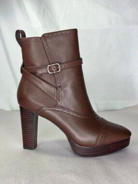 Lauren Ralph Lauren Mckinsey Leather Dress Booties 7.5 B